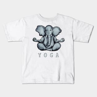 Yoga Elephant Kids T-Shirt